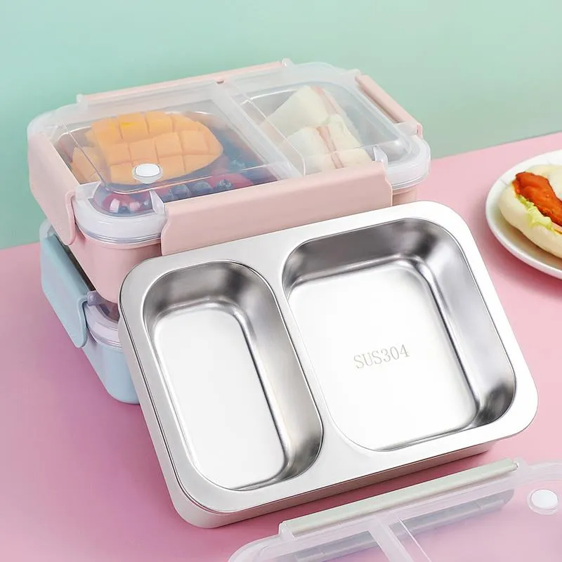 Lunchbox mit 2 Fächern im Großhandel, Lieferant für 304-Edelstahl-Lunchboxen