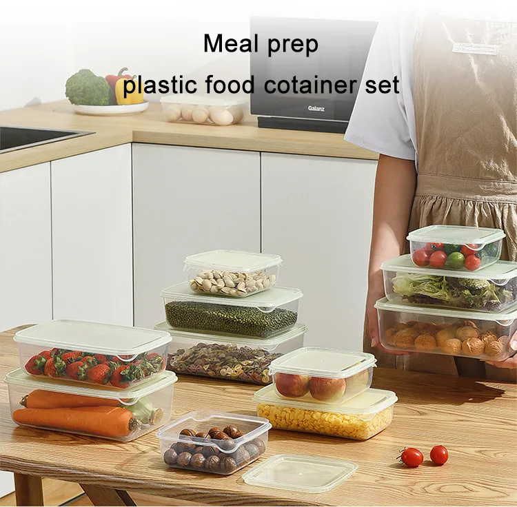Meal-Prep-Kunststoff-Frischhaltedosen-Set im Großhandel, mikrowellengeeignet