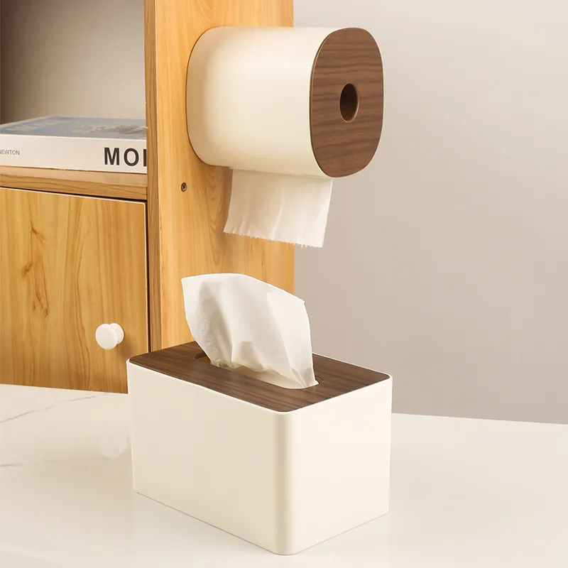 Hersteller-Lieferung Papiertaschentuchbox-Großhandel, Kosmetiktuchbox aus Kunststoff in Holzoptik - Xinghui