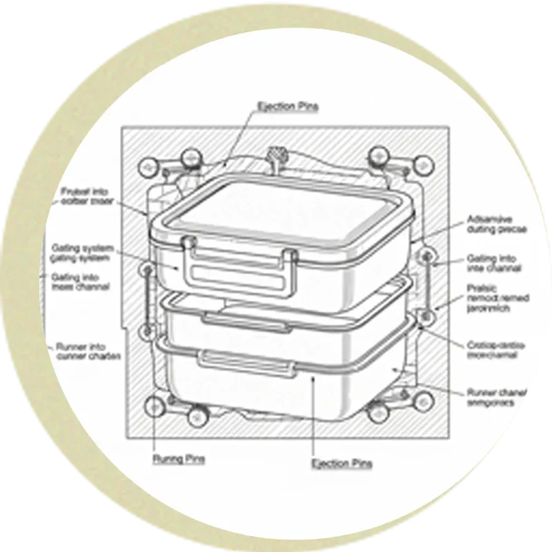 Custom food storage container 2D and 3D design